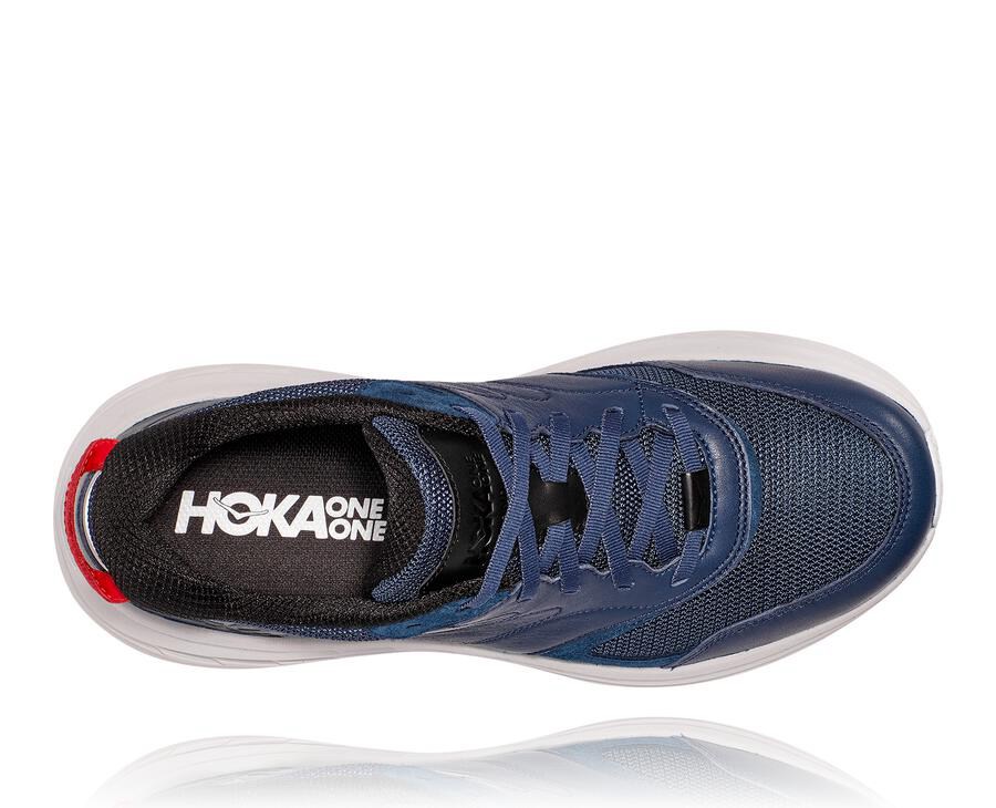 Running Shoes Mens - Hoka One One Bondi L - Navy/White - OSEZLWF-54